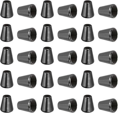 Bell Stopper Conical Cord Ends, 30 Pack Zinc Alloy Cord Rope Fastener Lock Clip for DIY Backpacks Shoelaces Bags, Dark Grey in Saudi Arabia