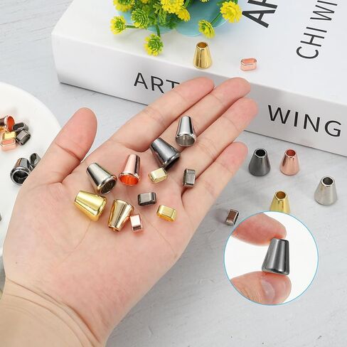 Bell Stopper Conical Cord Ends, 30 Pack Zinc Alloy Cord Rope Fastener Lock Clip for DIY Backpacks Shoelaces Bags, Dark Grey in Saudi Arabia
