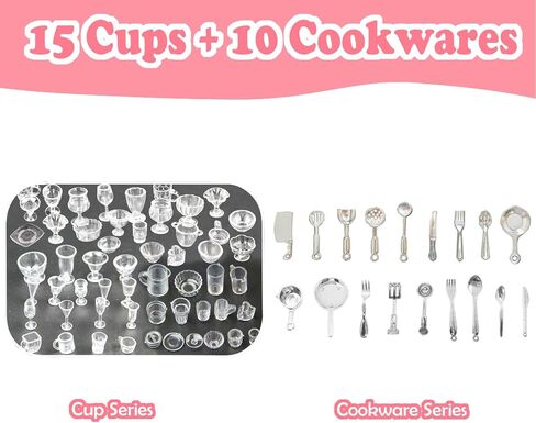 250Pcs Mini Food Miniatures Food Drinks Bottles Toys Doll House Accessories 1:12 Playset Kitchen Game Pretend Play Party Mini Things Stuff Tiny Baking Micro Hamburger Ice Cream Cake Bread in Saudi Arabia