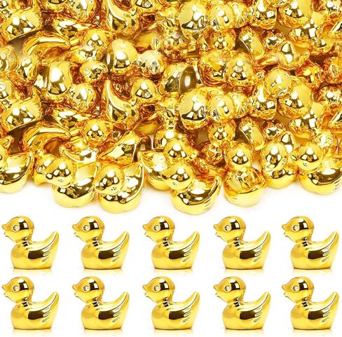 80 Pieces Gold Mini Ducks Figurines, Miniature Ducks Bulk, Resin Little Ducks for Home Decor, Vase Filler, Party Decoration (1.6 x 1.4 x 1.1 cm) in Saudi Arabia