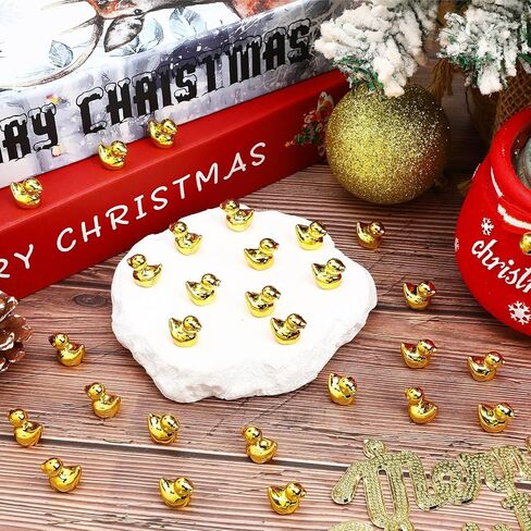 80 Pieces Gold Mini Ducks Figurines, Miniature Ducks Bulk, Resin Little Ducks for Home Decor, Vase Filler, Party Decoration (1.6 x 1.4 x 1.1 cm) in Saudi Arabia