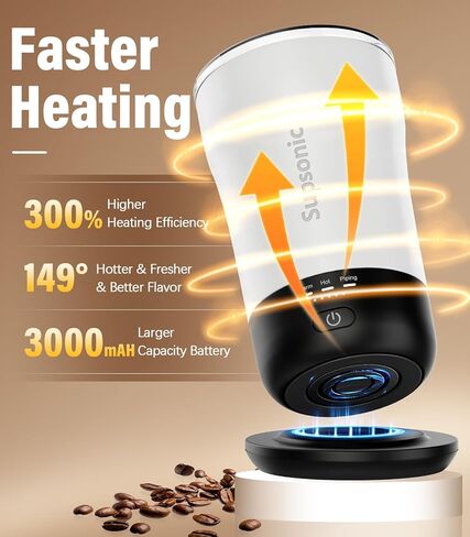 Self Heating Coffee Mug, 14oz Temperature Control, Rechargeable Heated Smart Warmer Travel Mug for Women and Men, Perfect Hot Drink Gift for Coffee Lovers at Office or Home in Kuwait