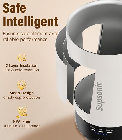Self Heating Coffee Mug, 14oz Temperature Control, Rechargeable Heated Smart Warmer Travel Mug for Women and Men, Perfect Hot Drink Gift for Coffee Lovers at Office or Home in Kuwait