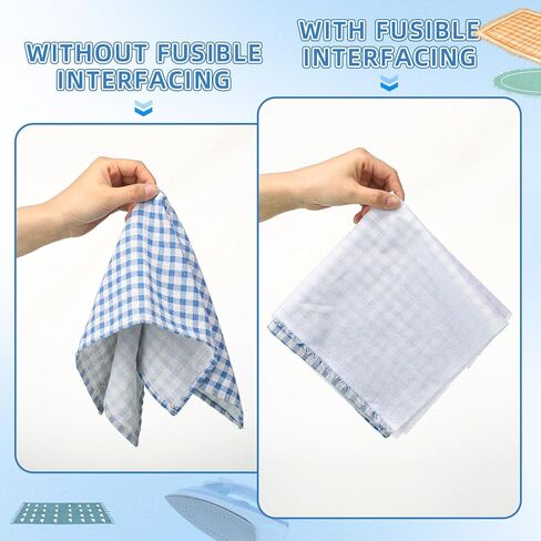 HunnmingRe 44 بوصة × 4 ياردة من القطن المنسوج بالكي على واجهة قابلة للانصهار خفيفة الوزن بيضاء 100% قطن واجهة واحدة من جانب واحد لخياطة القماش ولوازم الحرف اليدوية in Kuwait