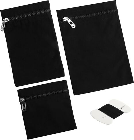 3 قطع جيب جانبي مخيط بسحاب، يمكن كي الجيوب على ملابسك مثل المعاطف والسترات الصوفية، من أجل أمان السفر، الاستخدام اليومي، سهلة الخياطة لمزيد من الراحة (أسود) in Kuwait