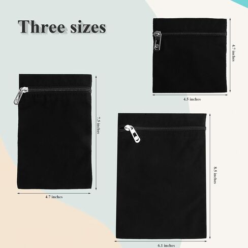 3 قطع جيب جانبي مخيط بسحاب، يمكن كي الجيوب على ملابسك مثل المعاطف والسترات الصوفية، من أجل أمان السفر، الاستخدام اليومي، سهلة الخياطة لمزيد من الراحة (أسود) in Kuwait