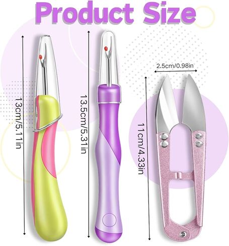 ZJO Seam Ripper and Thread Cutter Kit 2 Seam Rippers and 1 Thread Snips for Sewing, Quilting, and Embroidery Projects in Kuwait