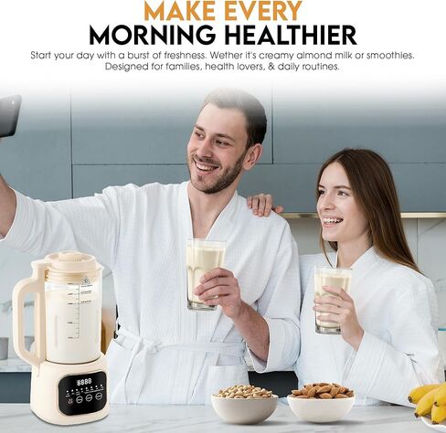 Nut Milk Maker Machine, 54oz, 11-in-1, 7 Extra Accessories, Oat & Soy Milk Maker with 20 Blades, Soybean Milk Maker, Almond Milk Maker, Soymilk Machine Maker, Nutmilk Maker Machine in Saudi Arabia