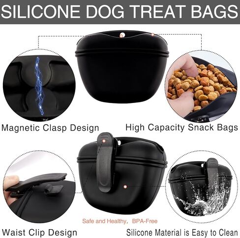 مجموعة أدوات تدريب الكلاب، تتضمن خصرًا لتدريب الحيوانات الأليفة، وحقيبة 2 جهاز نقر لتدريب الكلاب، وحقيبة مكافآت، وصفارة صامتة بالموجات فوق الصوتية، وجهاز نقر صافرة 2 في 1، وكتيب دليل التدريب، وأكياس فضلات الكلاب (أسود) in Kuwait