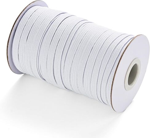 XKDOUS Elastic Band for Sewing, 1/4 Inch 40 Yards White Knit Elastic Bands High Elastic Cord for Sewing Waistband and Pants Waist in Kuwait