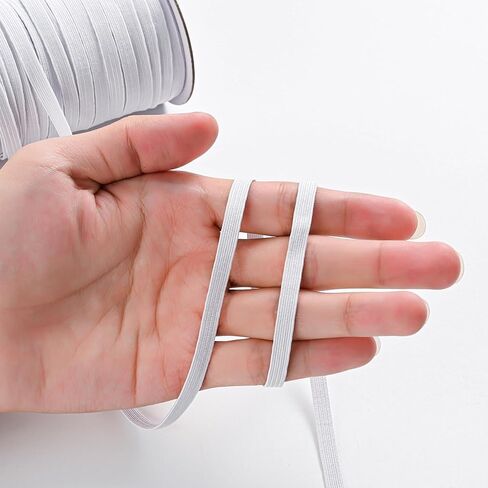 XKDOUS Elastic Band for Sewing, 1/4 Inch 40 Yards White Knit Elastic Bands High Elastic Cord for Sewing Waistband and Pants Waist in Kuwait