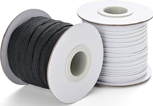 XKDOUS Elastic Band for Sewing, 1/4 Inch 40 Yards White Knit Elastic Bands High Elastic Cord for Sewing Waistband and Pants Waist in Kuwait