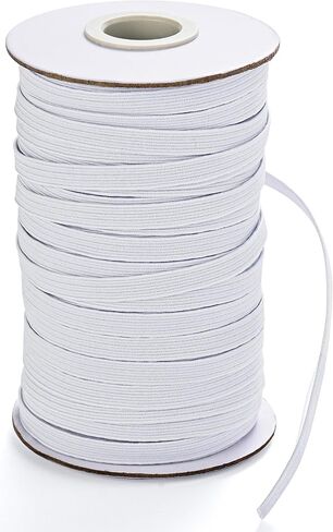 XKDOUS Elastic Band for Sewing, 1/4 Inch 40 Yards White Knit Elastic Bands High Elastic Cord for Sewing Waistband and Pants Waist in Kuwait