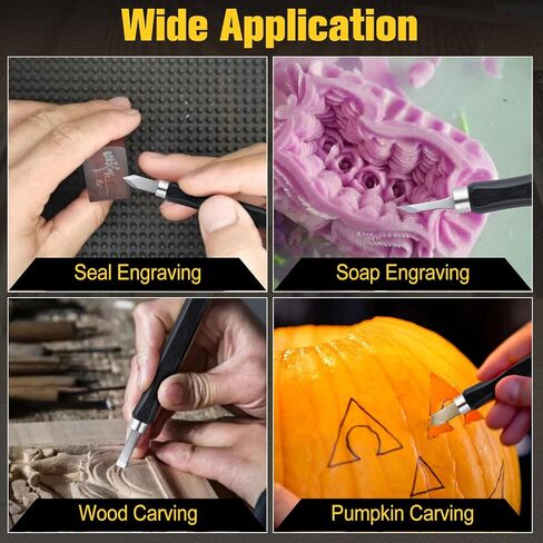 12 Pcs Wood Carving Tools Set SK2 Steel Small Wood Chisel, Multipurpose Hand Carving Knife Tool Kit with Storage Box, Sculpting Knife Kit for DIY Sculpture Carpenter Experts and Beginners in Saudi Arabia
