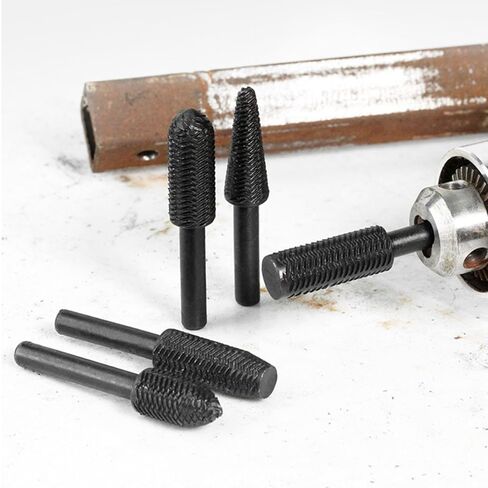 5-Piece Rotary Wood Carving Burr Set for Grinding and Engraving with 6.25mm Shank and 12mm Head Diameter in Saudi Arabia