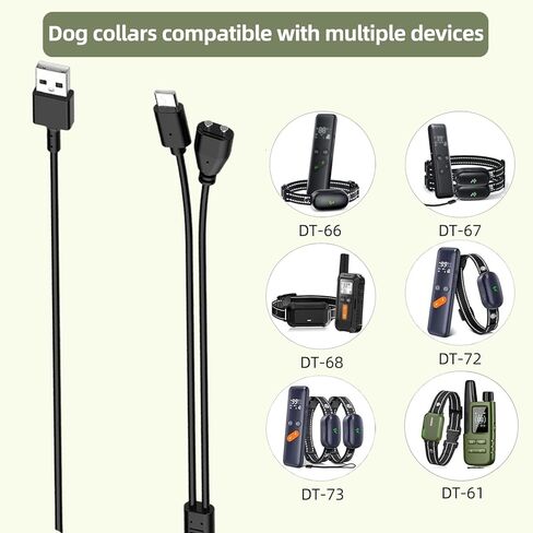 استبدال شاحن طوق الصدمات للكلاب لطوق تدريب Jugbow/Delupet/Yawpet، 2 في 1 USB C وكابل شحن مغناطيسي لطوق الكلب وجهاز التحكم عن بعد in Kuwait
