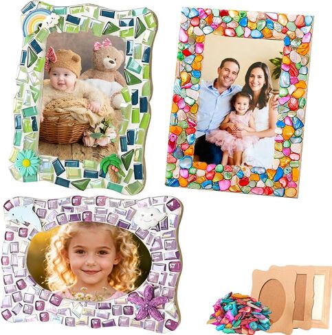 مجموعة إطارات الصور الفسيفسائية الخاصة بك من A&H Zier - 3 عبوات من الفنون والحرف اليدوية للأطفال الذين تتراوح أعمارهم بين 8 و12 عامًا، هدايا عيد الحب للفتيات، إطارات صور 5 × 7 و4 × 6 للبالغين والعائلة in Kuwait