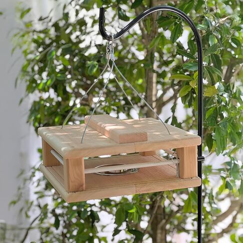 DutchCrafters Cedar Wood Covered Hanging Bluebird Feeder for Mealworms with Food Cup, Enclosed Wooden Dried Mealworm Feeder for Bluebirds for Outdoors in Saudi Arabia