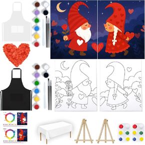 pailim 2 حزمة رشفة والطلاء عدة للبالغين الأزواج طقم الطلاء قماش مرسومة مسبقا للطلاء في المنزل تاريخ ليلة الطرف لصالح اللوازم الفن اللوحة مجموعة الأزواج النشاط 8x10 جنوم الحب in Kuwait