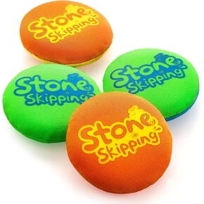 Water Stone Skipping Discs Set 4 Pack – Fun Pool Toys for Kids All Ages – Water Bouncing Skip Ball Toy for Boys & Girls – Best Games Gifts with Your Friends & Family at the Beach, Lake or Pool in Kuwait