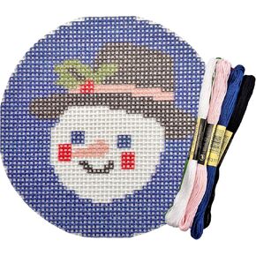 Howie's Needlepoint Christmas Needlepoint Kits, 13CT Printed Embroidery Pattern Starter Kits, Stamped Patterns Canvas Kits(Rejoice,4x4inch) in Kuwait