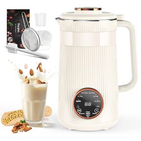 آلة صنع حليب الجوز، 35 أونصة من الصويا محلي الصنع، اللوز، الشوفان، جوز الهند، المشروبات النباتية وغير الألبان، آلة فول الصويا الأوتوماتيكية 8 في 1 مع تأخير البدء/الحفاظ على الدفء/غلي الماء لمدة 12 ساعة in Kuwait