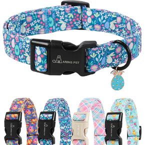 ARING PET عيد القديس باتريك طوق الكلب، لطيف أبيض أخضر البرسيم شامروك قوس قزح الوردي الأزهار جرو أطواق الحيوانات الأليفة للكلاب الصغيرة المتوسطة الكبيرة الصبي فتاة الكلاب-L in Kuwait