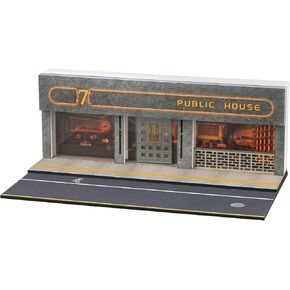 ديوراما تافرن 1:64 مع مصباح LED - مشهد حانة بسيط للعجلات الساخنة ومجموعات نماذج السيارات الأخرى بمقياس 1:64. in Kuwait