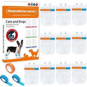 أحذية واقية لمخالب الكلاب، 20 حذاء مقاوم للماء للاستعمال مرة واحدة مع 3 لفات ضمادة للكلاب الصغيرة والمتوسطة (كبيرة) in Kuwait