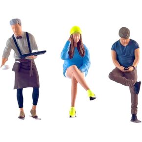 3X 1/64 Scale Diorama Figures Character Tavern Figurines Handpainted Realistic Street People Model for Architecture Model in Kuwait