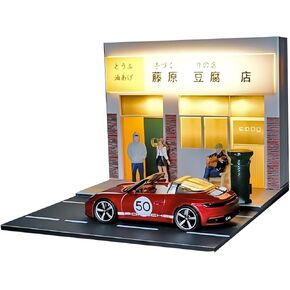 نموذج مشهد متجر توفو 1:64 مع أضواء LED - عرض مشهد شارع مصغر للسيارات المصبوبة والعجلات الساخنة in Kuwait