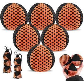 6 Packs Juggling Balls for Beginners and Professional, Weighted Juggle Balls with 2 Storage Bags, Juggling Bean Bags for Developing Learning Juggle Skills, Relaxing (Black Orange, 4.2 oz) in Kuwait