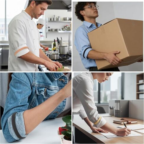8 قطع من حوامل أكمام القميص، أربطة أكمام مرنة مضادة للانزلاق، شارات معدنية قابلة للتمدد، أكمام طويلة للنساء والرجال، معطف البدلة in Saudi Arabia