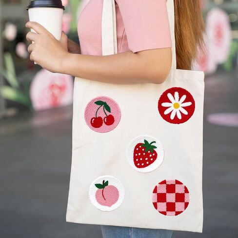 JarThenaAMCS 6 Pcs Valentine' s Day Punch Needle Coaster Kit Easy DIY Pink Red Strawberry Cherry Peach Embroidery Set with Tools for Wedding Anniversary Party Supplies in Saudi Arabia