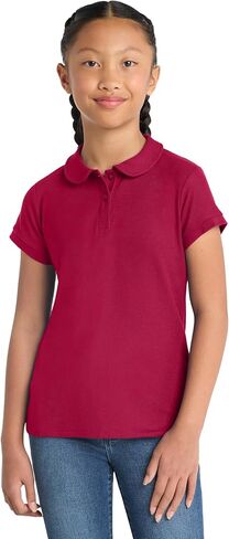 Port Authority Girls Silk Touch Peter Pan Collar Polo in Saudi Arabia