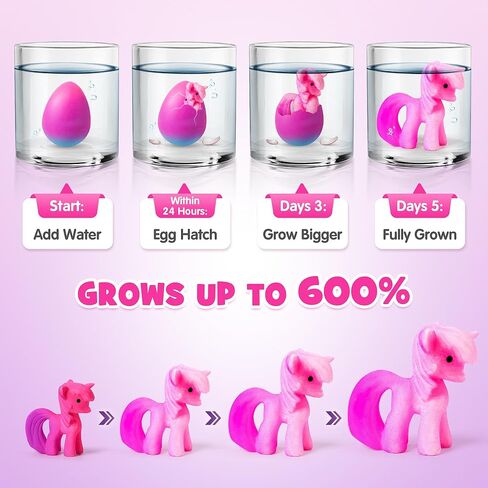 Mocoosy 6 Pack Unicorn Hatching Rainbow Eggs for Kids, Easter Basket Stuffers Bulk, Magic Surprise Growing Egg Unicorn Toys for Girls Age 4-6, Birthday Valentines Gifts for Girls 3 4 5 6 7 8 Years Old in Saudi Arabia
