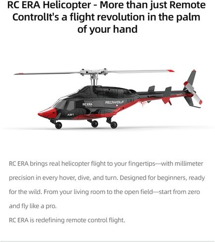 A61 Airwolf طائرة هليكوبتر تعمل بالتحكم عن بعد 4CH RC Heli Aileronless 1/42 مقياس جيروسكوب 6 محاور ارتفاع يحوم موضع التدفق البصري 2 بطاريات للبالغين المبتدئين/أسود أبيض in Saudi Arabia