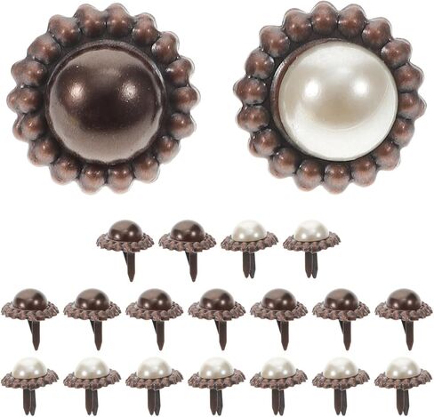 Angoily خمر جولة اللؤلؤ برادس للحرف الورقية 20 قطعة دبابيس معدنية مقسمة الزخرفية لسكرابوكينغ والألبوم الديكور ألوان متنوعة 0.63 بوصة in Kuwait