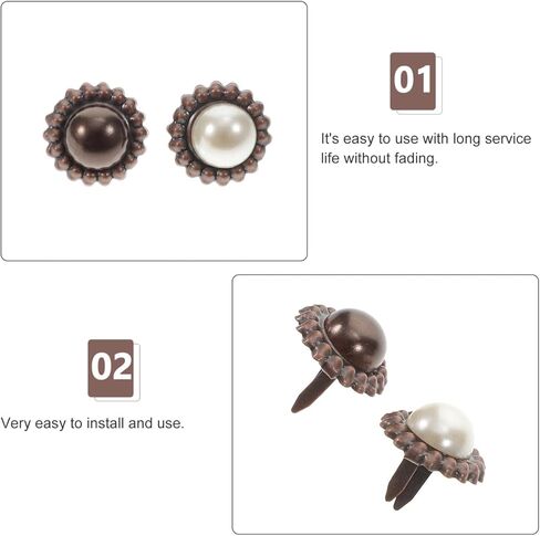 Angoily خمر جولة اللؤلؤ برادس للحرف الورقية 20 قطعة دبابيس معدنية مقسمة الزخرفية لسكرابوكينغ والألبوم الديكور ألوان متنوعة 0.63 بوصة in Kuwait