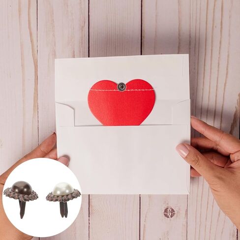 Angoily خمر جولة اللؤلؤ برادس للحرف الورقية 20 قطعة دبابيس معدنية مقسمة الزخرفية لسكرابوكينغ والألبوم الديكور ألوان متنوعة 0.63 بوصة in Kuwait