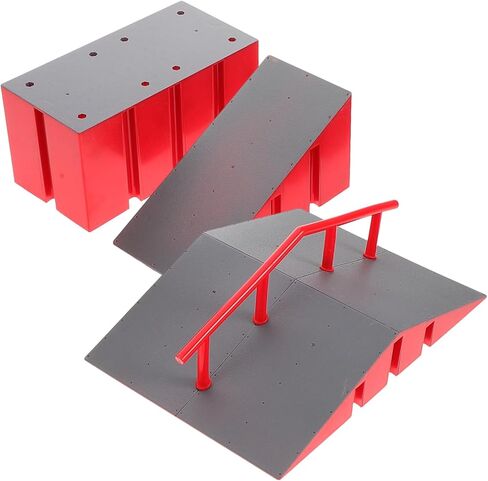 FAVOMOTO Mini Finger Skateboard Ramp Obstacle, Plastic Fingerboard Skate Park Props Kit Accessories Skatepark Obstacle for Kids Adults Training Finger Skill Development in Saudi Arabia