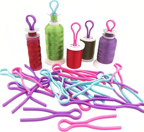 Plastic Bobbin Thread Holder Clips, 50/100 Pack, Assorted Colors, 2.64 Inch, Sewing Machine Accessories for Spool Organization (50) in Saudi Arabia