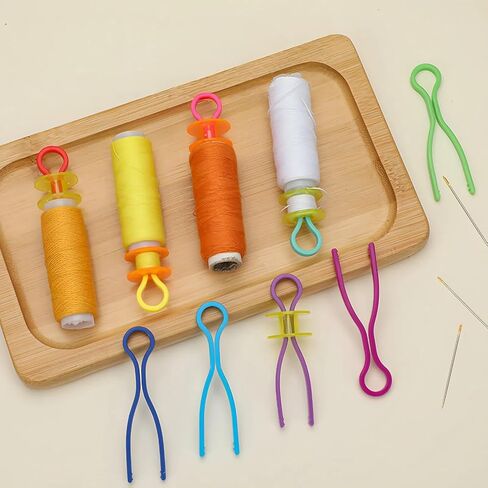 Plastic Bobbin Thread Holder Clips, 50/100 Pack, Assorted Colors, 2.64 Inch, Sewing Machine Accessories for Spool Organization (50) in Saudi Arabia
