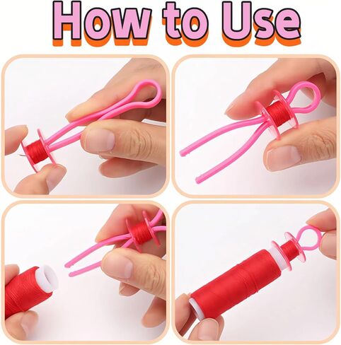 Plastic Bobbin Thread Holder Clips, 50/100 Pack, Assorted Colors, 2.64 Inch, Sewing Machine Accessories for Spool Organization (50) in Saudi Arabia