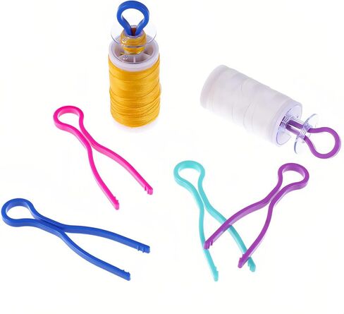 Plastic Bobbin Thread Holder Clips, 50/100 Pack, Assorted Colors, 2.64 Inch, Sewing Machine Accessories for Spool Organization (50) in Saudi Arabia