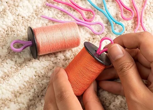 Plastic Bobbin Thread Holder Clips, 50/100 Pack, Assorted Colors, 2.64 Inch, Sewing Machine Accessories for Spool Organization (50) in Saudi Arabia