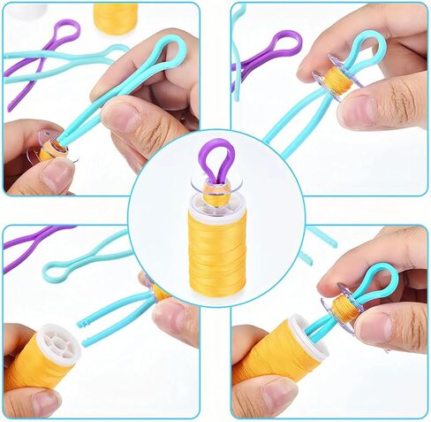 Plastic Bobbin Thread Holder Clips, 50/100 Pack, Assorted Colors, 2.64 Inch, Sewing Machine Accessories for Spool Organization (50) in Saudi Arabia