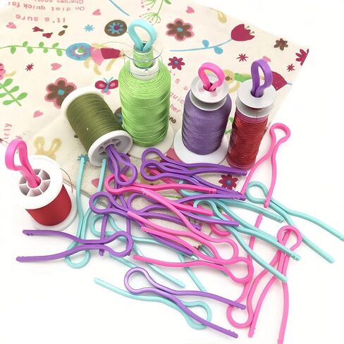 Plastic Bobbin Thread Holder Clips, 50/100 Pack, Assorted Colors, 2.64 Inch, Sewing Machine Accessories for Spool Organization (50) in Saudi Arabia