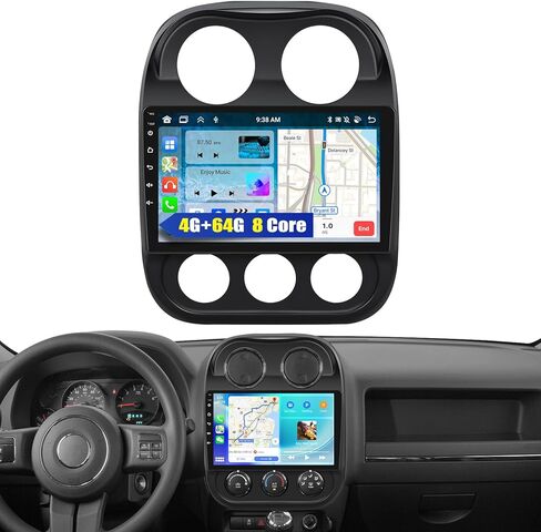 1+32G Android 11 سيارة ستيريو لسيارة Jeep Patriot Compass 2010-2016 مع iOS/Android Mirror Link، 10.1 بوصة HD شاشة لمس راديو السيارة مع WiFi، نظام تحديد المواقع العالمي (GPS)، راديو FM بلوتوث، SWC، USB مزدوج + كاميرا احتياطية in Saudi Arabia