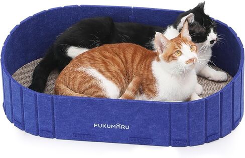 FUKUMARU Cat Scratcher، سرير أريكة على شكل أريكة مقاس 24 بوصة، لوح خدش للقطط قابل للفصل وقابل للفصل، وسادات خدش دائرية للقطط قابلة لإعادة التعبئة في الداخل، رمادي داكن in Kuwait